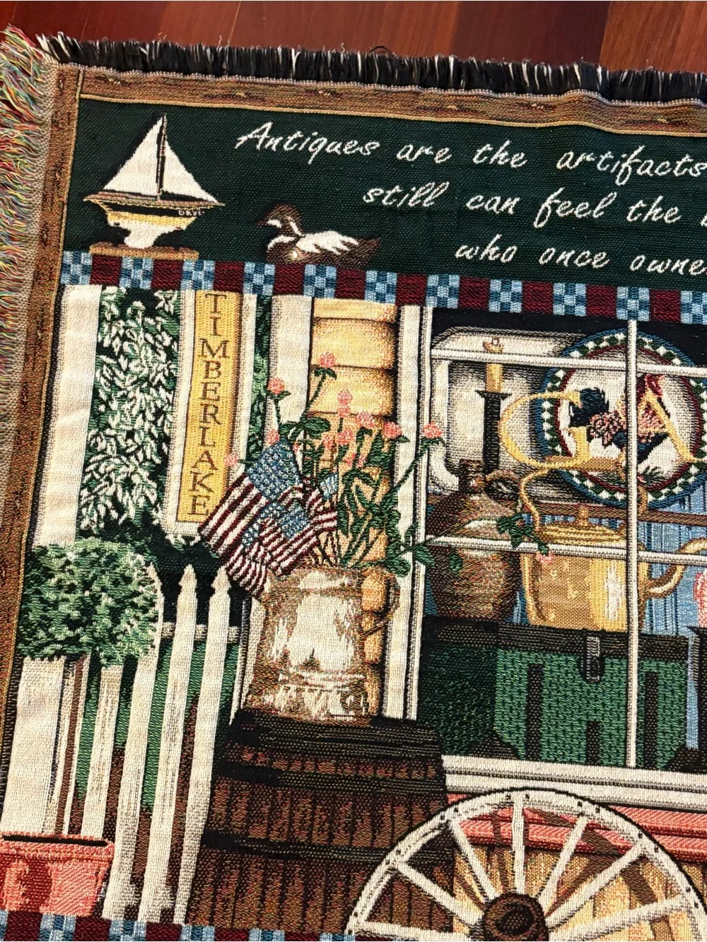 Vintage Bob Timberlake Tapestry Throw Blanket Antique Gallery Store Americana  A